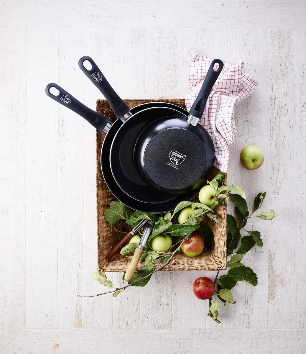 GreenChef Diamond Wokpan 28cm - Zwart - Inductie - PFAS-vrij 5 GreenChef Diamond Wokpan 28cm - Zwart - Inductie - PFAS-vrij - Afbeelding 3