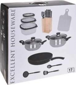 Excellent Houseware 18-delige Keukenset - RVS -Pot Kortingswinkel 1069x1200