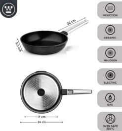 Westinghouse Pannenset - Performance Series Koekenpan 24cm + Koekenpan 28cm - Zwart - Koekenpannenset - Geschikt Voor Alle Warmtebronnen Inclusief Inductie -Pot Kortingswinkel 1120x1200 2
