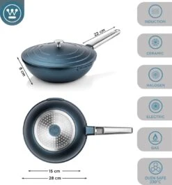 Westinghouse Performance Series - Wokpan Inductie - 28cm Luxe Wok Met Deksel - Blauw - Geschikt Voor Alle Warmtebronnen 13 Westinghouse Performance Series - Wokpan Inductie - 28cm Luxe Wok Met Deksel - Blauw - Geschikt Voor Alle Warmtebronnen -Pot Kortingswinkel 1120x1200