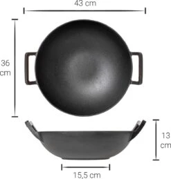 Blackwell Wadjan Wokpan - Gietijzer - 36 Cm - Zwart -Pot Kortingswinkel 1144x1200