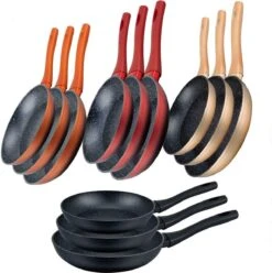 Koekenpannenset 3-delig (zwart) Marmeren Coating -Pot Kortingswinkel 1196x1200