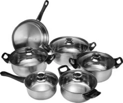KitchenPrince 12-Delige Pannenset RVS - Pottenset - Kookpannen - Koekenpan - Steelpan - Bakpan - PFAS-Vrij - Pannenset - Pannenset Inductie - Antiaanbaklaag - Koekenpannenset -Pot Kortingswinkel 1200x1008 4