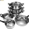 KitchenPrince 12-Delige Pannenset RVS - Pottenset - Kookpannen - Koekenpan - Steelpan - Bakpan - PFAS-Vrij - Pannenset - Pannenset Inductie - Antiaanbaklaag - Koekenpannenset -Pot Kortingswinkel 1200x1015 1