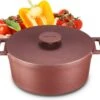 MOA Gietijzeren Braadpan - Inhoud 4,75 Liter - 26CM - Rond - Alle Warmtebronnen - Ook Voor Inductie - Gewicht 5,8 Kg - Bordeaux Rood - MC26BR -Pot Kortingswinkel 1200x1070 1