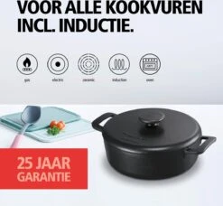 Brabantia The Dutch Braadpan - Matt Black - 28 Cm - Gietijzer -Pot Kortingswinkel 1200x1107