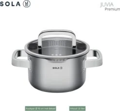 Sola Pannenset Juvia - 4 Delig - Ø 16,16,18,20 Cm - Zilver - RVS - Sandwichbodem 36 Sola Pannenset Juvia - 4 Delig - Ø 16,16,18,20 Cm - Zilver - RVS - Sandwichbodem -Pot Kortingswinkel 1200x1110 2