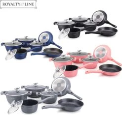 Royalty Line 10-delige Pannenset-- RVS - Gietijzer- Roze 17 Royalty Line 10-delige Pannenset-- RVS - Gietijzer- Roze -Pot Kortingswinkel 1200x1137
