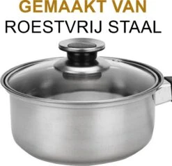 KitchenPrince 12-Delige Pannenset RVS - Pottenset - Kookpannen - Koekenpan - Steelpan - Bakpan - PFAS-Vrij - Pannenset - Pannenset Inductie - Antiaanbaklaag - Koekenpannenset -Pot Kortingswinkel 1200x1163