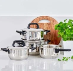 Gero Erik Kookpannenset - 4-delig - RVS - Inductie -Pot Kortingswinkel 1200x1167