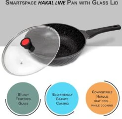 Marble Coating Wokpan Inductie - Met Glazen Deksel - Zwart - 30 Cm -Pot Kortingswinkel 1200x1169 1