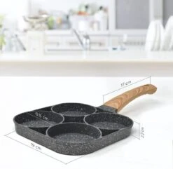 Professionele Koekenpan - Inductie - Voor Eieren / Pannekoeken / Hamburgers - Bakpan - Pan Voor 4 Eieren - Crepe Maker - Pannenkoekenmaker - Braadpan - Anti Aanbaklaag -Pot Kortingswinkel 1200x1170 1