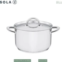 Sola Pannenset Blizz - 4 Delig - Ø Cm - Zilver - RVS - Sandwichbodem -Pot Kortingswinkel 1200x1187 1