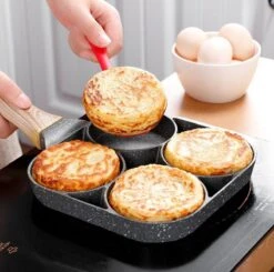 Professionele Koekenpan - Inductie - Voor Eieren / Pannekoeken / Hamburgers - Bakpan - Pan Voor 4 Eieren - Crepe Maker - Pannenkoekenmaker - Braadpan - Anti Aanbaklaag -Pot Kortingswinkel 1200x1191