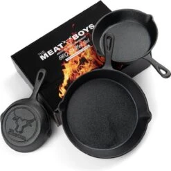 Gietijzeren Pannenset - Cast Iron Skillets - BBQ Skilletset -Pot Kortingswinkel 1200x1198