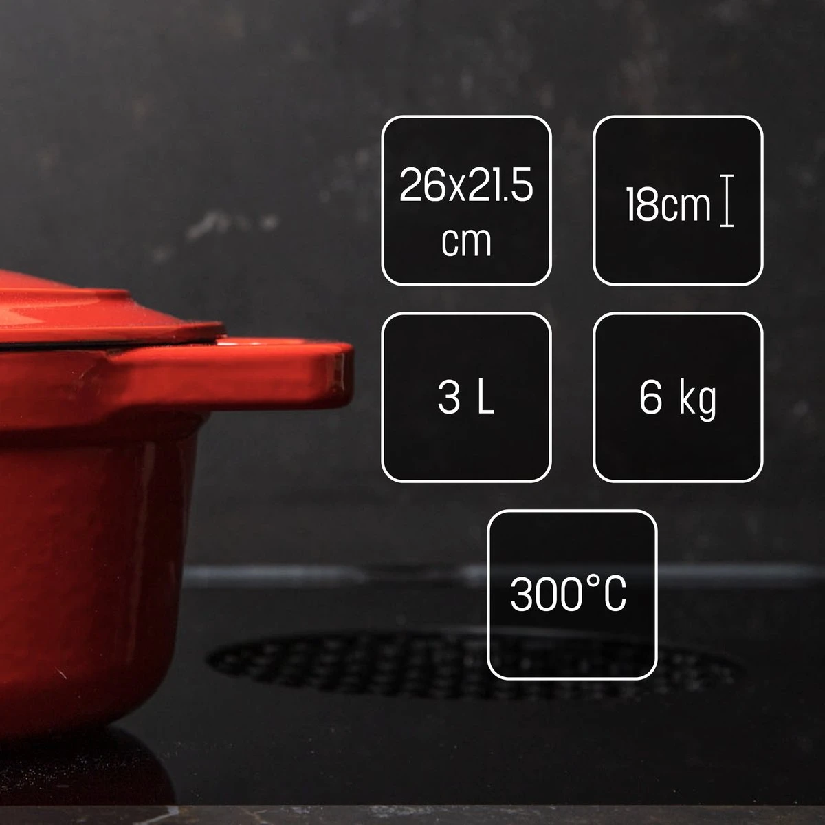 Daumonet Bocuse Rouge Gietijzeren Braadpan - Sudderpan Kersen Rood - Ovaal - Ø 29 Cm - 3 Liter - PFAS & PFOA Vrij - Emaille - Geschikt Voor Alle Warmtebronnen - Elektrisch - Gas - Halogeen - Inductie - Keramisch - Vaatwasserbestendig 9 Daumonet Bocuse Rouge Gietijzeren Braadpan - Sudderpan Kersen Rood - Ovaal - Ø 29 Cm - 3 Liter - PFAS & PFOA Vrij - Emaille - Geschikt Voor Alle Warmtebronnen - Elektrisch - Gas - Halogeen - Inductie - Keramisch - Vaatwasserbestendig - Afbeelding 7