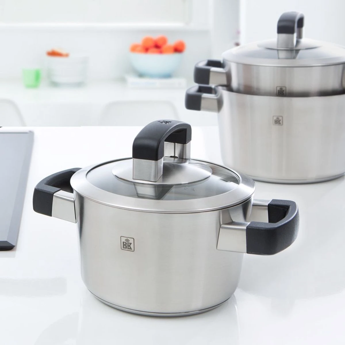 BK Conical Cool Glas Pannenset - 4-delig - RVS - Glazen Deksel - Inductie 4 BK Conical Cool Glas Pannenset - 4-delig - RVS - Glazen Deksel - Inductie - Afbeelding 2