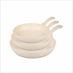 Aurea - Set Van 3 Koekenpannen Graniet Coating - Crème