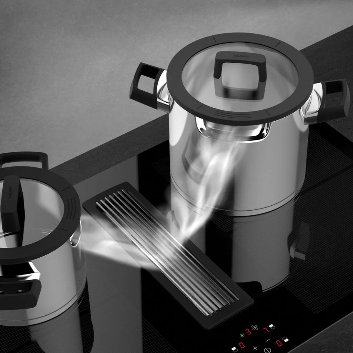 BergHOFF GEM Downdraft Pannenset - 6 Delige Set - 3 Pannen 4 BergHOFF GEM Downdraft Pannenset - 6 Delige Set - 3 Pannen - Afbeelding 2