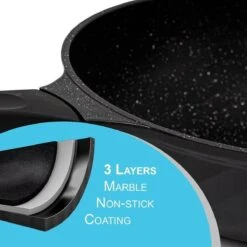 Marble Coating Wokpan Inductie - Met Glazen Deksel - Zwart - 30 Cm -Pot Kortingswinkel 1200x1200 240
