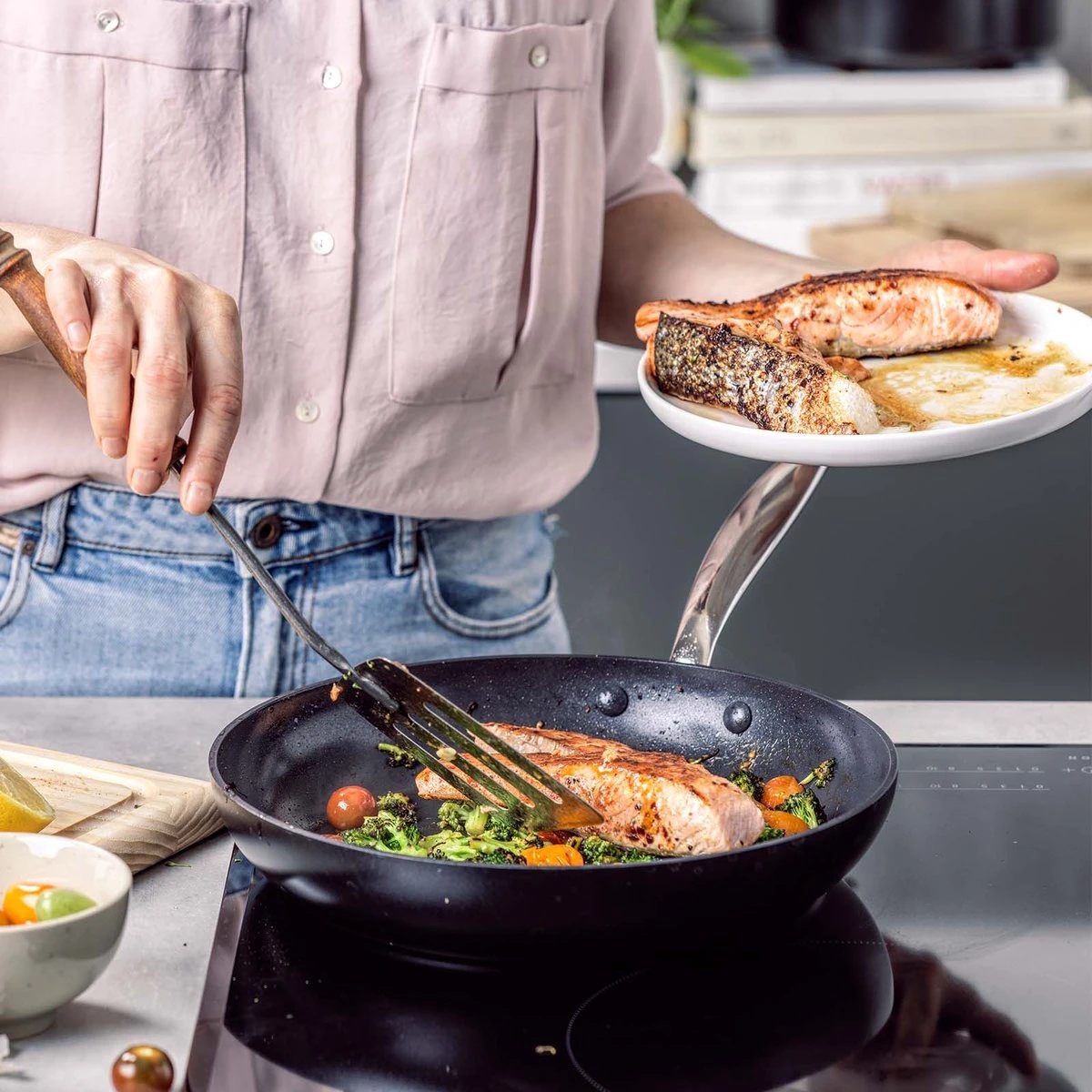 GreenPan Barcelona Infinity Pro Koekenpannenset - 3-delig - Zwart - Inductie - PFAS-vrij 10 GreenPan Barcelona Infinity Pro Koekenpannenset - 3-delig - Zwart - Inductie - PFAS-vrij - Afbeelding 8