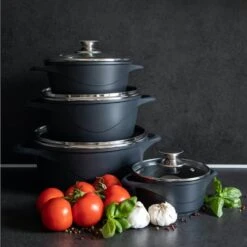 Smile 10 Delige Pannenset - Antiaanbaklaag - Vaatwasser Bestendig - Zwart -Pot Kortingswinkel 1200x1200 513
