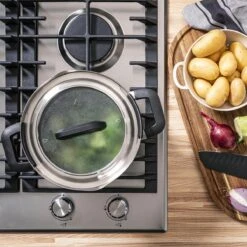 BK Flow Cool Black Glas Kookpannenset - 4-delig - Zwart - Glazen Deksel - Veilig Afgietsysteem - Inductie -Pot Kortingswinkel 1200x1200 6