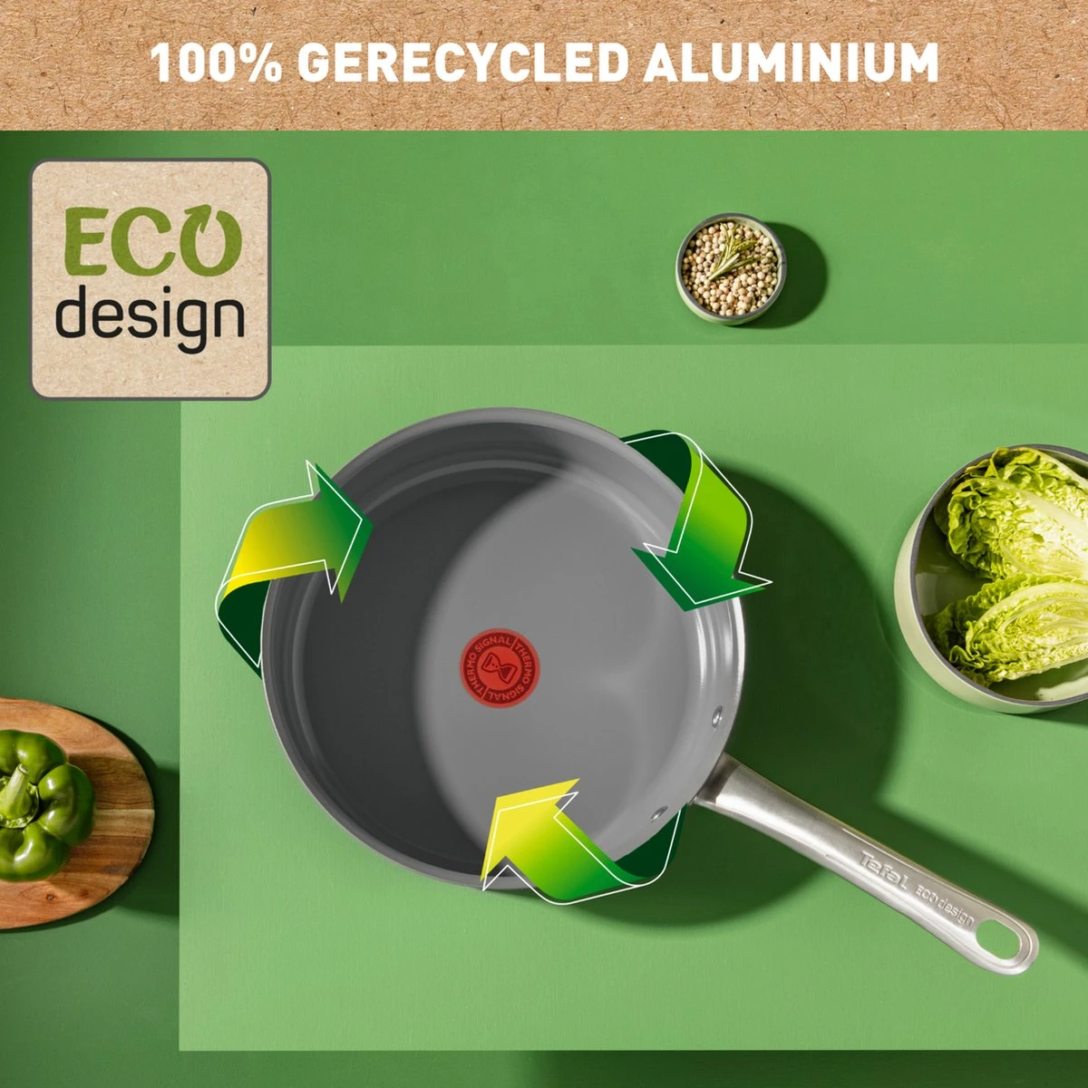 Tefal Renew+ Keramische Hapjespan - Ø 24 Cm - Met Deksel 13 Tefal Renew+ Keramische Hapjespan - Ø 24 Cm - Met Deksel - Afbeelding 11