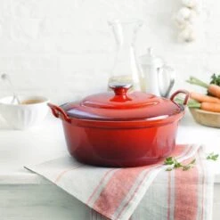Le Creuset Braadpan Faitout Tradition Kersenrood - ø 24 Cm / 3 Liter -Pot Kortingswinkel 1200x1200 638