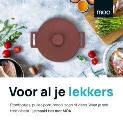 MOA Gietijzeren Braadpan - Inhoud 4,75 Liter - 26CM - Rond - Alle Warmtebronnen - Ook Voor Inductie - Gewicht 5,8 Kg - Bordeaux Rood - MC26BR -Pot Kortingswinkel 1200x1200 653