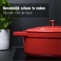 Daumonet Bocuse Rouge Gietijzeren Braadpan - Sudderpan Kersen Rood - Ovaal - Ø 29 Cm - 3 Liter - PFAS & PFOA Vrij - Emaille - Geschikt Voor Alle Warmtebronnen - Elektrisch - Gas - Halogeen - Inductie - Keramisch - Vaatwasserbestendig 16 Daumonet Bocuse Rouge Gietijzeren Braadpan - Sudderpan Kersen Rood - Ovaal - Ø 29 Cm - 3 Liter - PFAS & PFOA Vrij - Emaille - Geschikt Voor Alle Warmtebronnen - Elektrisch - Gas - Halogeen - Inductie - Keramisch - Vaatwasserbestendig -Pot Kortingswinkel 1200x1200 685