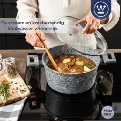 Westinghouse Kookpan/Braadpan Inductie - Ø 28 Cm - Grijs Graniet - Met Deksel - PFOA Vrij -Pot Kortingswinkel 1200x1200 69