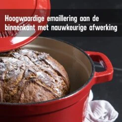 Daumonet Carême Rouge Gietijzeren Braadpan - Sudderpan Kersen Rood - Rond - Ø26 Cm - 4,4 Liter - PFAS & PFOA Vrij - Emaille - Geschikt Voor Alle Warmtebronnen - Elektrisch - Gas - Halogeen - Inductie - Keramisch - Vaatwasserbestendig -Pot Kortingswinkel 1200x1200 702