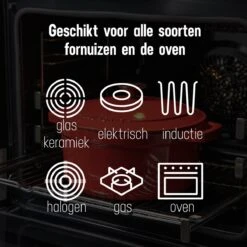 Daumonet Carême Rouge Gietijzeren Braadpan - Sudderpan Kersen Rood - Rond - Ø26 Cm - 4,4 Liter - PFAS & PFOA Vrij - Emaille - Geschikt Voor Alle Warmtebronnen - Elektrisch - Gas - Halogeen - Inductie - Keramisch - Vaatwasserbestendig -Pot Kortingswinkel 1200x1200 703