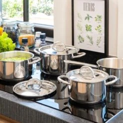 Sola Pannenset Blizz - 4 Delig - Ø Cm - Zilver - RVS - Sandwichbodem -Pot Kortingswinkel 1200x1200 78