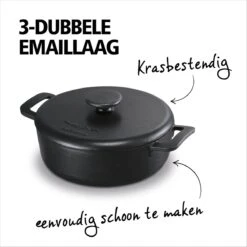 Brabantia The Dutch Braadpan - Matt Black - 28 Cm - Gietijzer -Pot Kortingswinkel 1200x1200 90