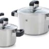 BK Conical Cool Glas Pannenset - 4-delig - RVS - Glazen Deksel - Inductie -Pot Kortingswinkel 1200x426