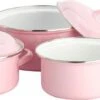 Lite-Body Pannenset - 3-delig - 2 Kookpannen & 1 Steelpan - Emaille - Serafijn Roze 1 Lite-Body Pannenset - 3-delig - 2 Kookpannen & 1 Steelpan - Emaille - Serafijn Roze -Pot Kortingswinkel 1200x453