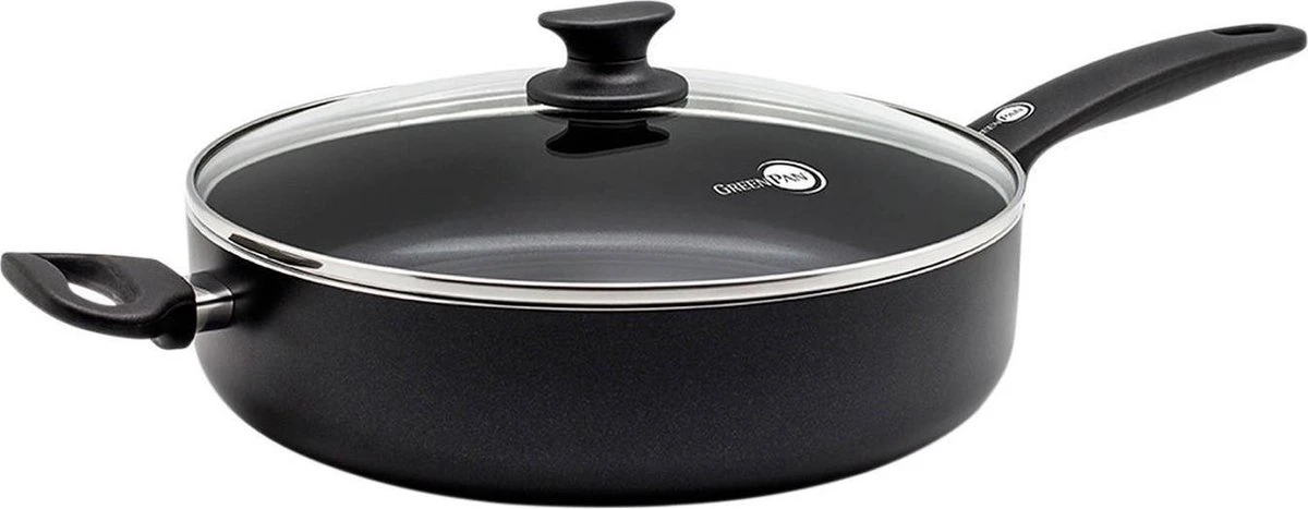 GreenPan Cambridge Hapjespan Met Deksel 28cm - Zwart - Inductie - PFAS-vrij