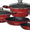 Luxe 10-delige Koekenpannenset - Inductie - Voor Alle Warmtebronnen - Met Glazen Deksels - Rood -Pot Kortingswinkel 1200x486 1