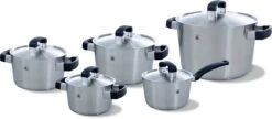 BK Conical Cool Pannenset - 5-delig - RVS - Geschikt Voor Alle Warmtebronnen -Pot Kortingswinkel 1200x525