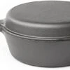 Nuovva 2-in-1 Gietijzeren Steelpan En Braadpan Of Grillplaat Met Dubbel Functie Koekenpan Deksel - 3 Liter - 26cm -Pot Kortingswinkel 1200x527 2