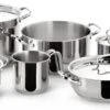Lagostina Sfisiosa Acciaio SFIZIOSA ACCIAIO 10-delig (hoge Kookpan 22 Cm + Kookpan 18/22 Cm + Hapjespan 24 Cm + Steelpan 14 Cm + Melkpot 12 Cm + Deksels 14/18/22/24 Cm) -Pot Kortingswinkel 1200x559