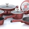Herenthal Pannenset Inductie - Luxe 10-delige Koekenpan Inductie - Voor Alle Warmtebronnen - Pannen Met Glazen Deksels En Koudgrepen - Burgundy -Pot Kortingswinkel 1200x586