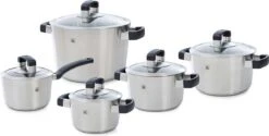 BK Conical Cool Pannenset - 5-delig - RVS - Geschikt Voor Alle Warmtebronnen -Pot Kortingswinkel 1200x608