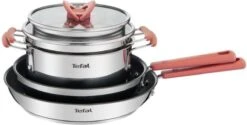 TEFAL G720S604 6-delige Stapelbare Pannenset OPTI'SPACE - RVS - Alle Kookplaten Inclusief Inductie -Pot Kortingswinkel 1200x609 1