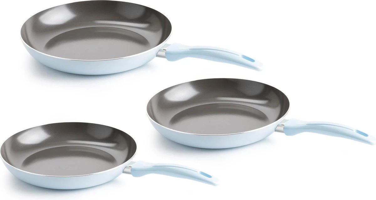 VitaVerde Expert Koekenpannenset Ø 20cm + Ø 24cm + Ø 28cm - Lichtblauw - Inductie - PFAS-vrij 3 VitaVerde Expert Koekenpannenset Ø 20cm + Ø 24cm + Ø 28cm - Lichtblauw - Inductie - PFAS-vrij