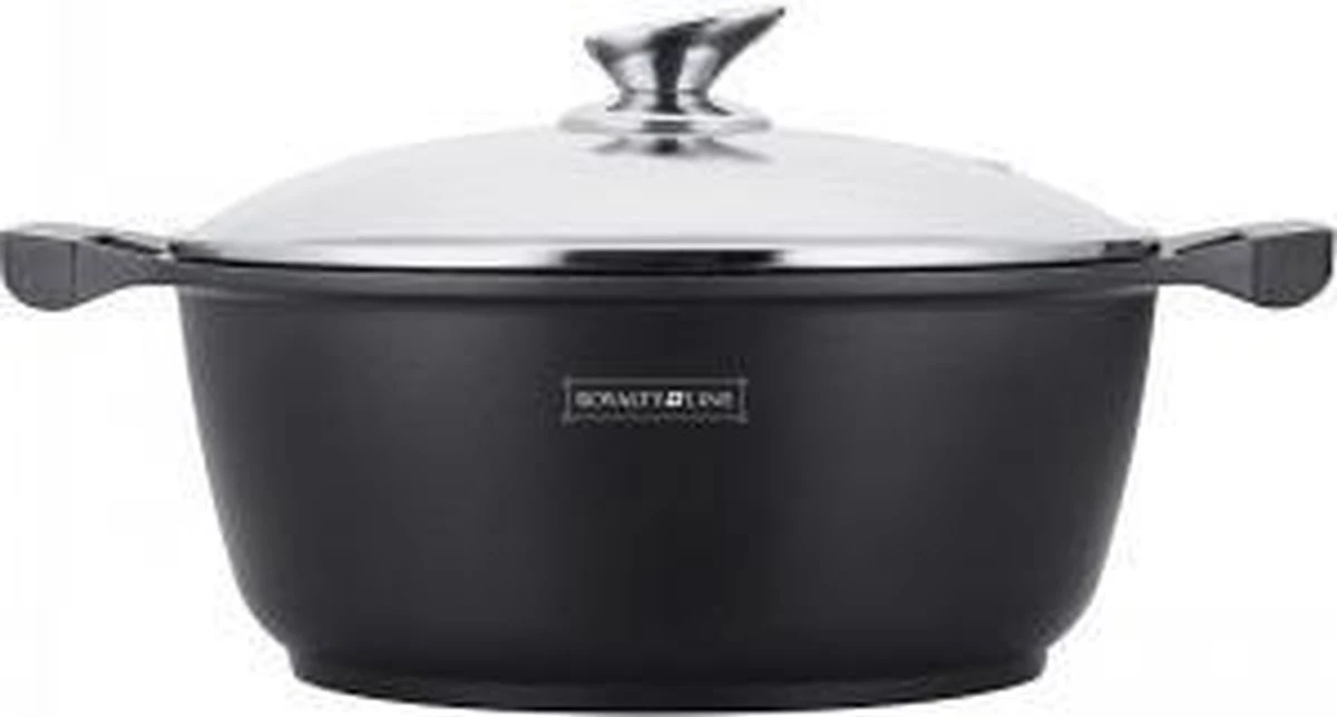 Royalty Line - Marble Soep/braadpan - Met Glazen Deksel Zwart - 24 CM. RL-BS24ML 17 Royalty Line - Marble Soep/braadpan - Met Glazen Deksel Zwart - 24 CM. RL-BS24ML - Afbeelding 15