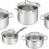 Tefal Duetto+ Pannenset -10 Delig- 5 Pannen - Kookpannenset - Zilver - Afdruipdeksels -Pot Kortingswinkel 1200x675