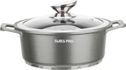 Swiss Pro+ | Set 14 Delige Pannenset | Inductie - Pannensets - Glazen Deksel - Met Afneembare Handgreep - Marmeren Interieur -PFAS-vrij | Grey / Silver -Pot Kortingswinkel 1200x675 22